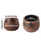 24cm x 30cm Large Zaturn Planter Brown Black