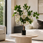 90cm Artificial White Wisteria Bush