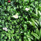 100cm Artificial Mixed Foliage Green Wall Panel Floral Detail Wall