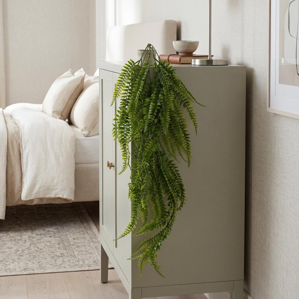 75cm Artificial Trailing Fern Plant Hanging Faux Greenery