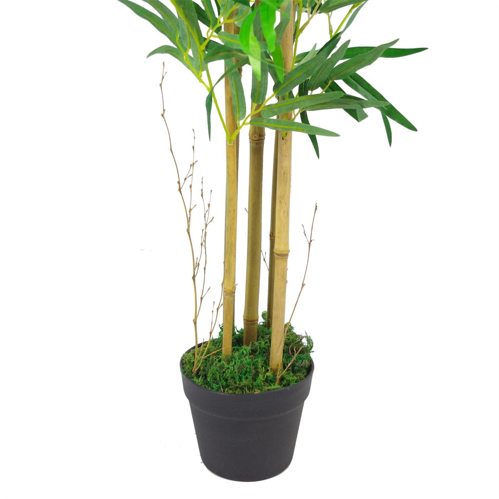 120cm Natural Look Artificial Bamboo Plants Trees with Silver Planter