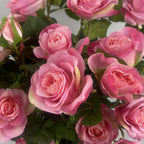60cm Artificial Premium Rose Bush Pink Silk Flowers and Leaves