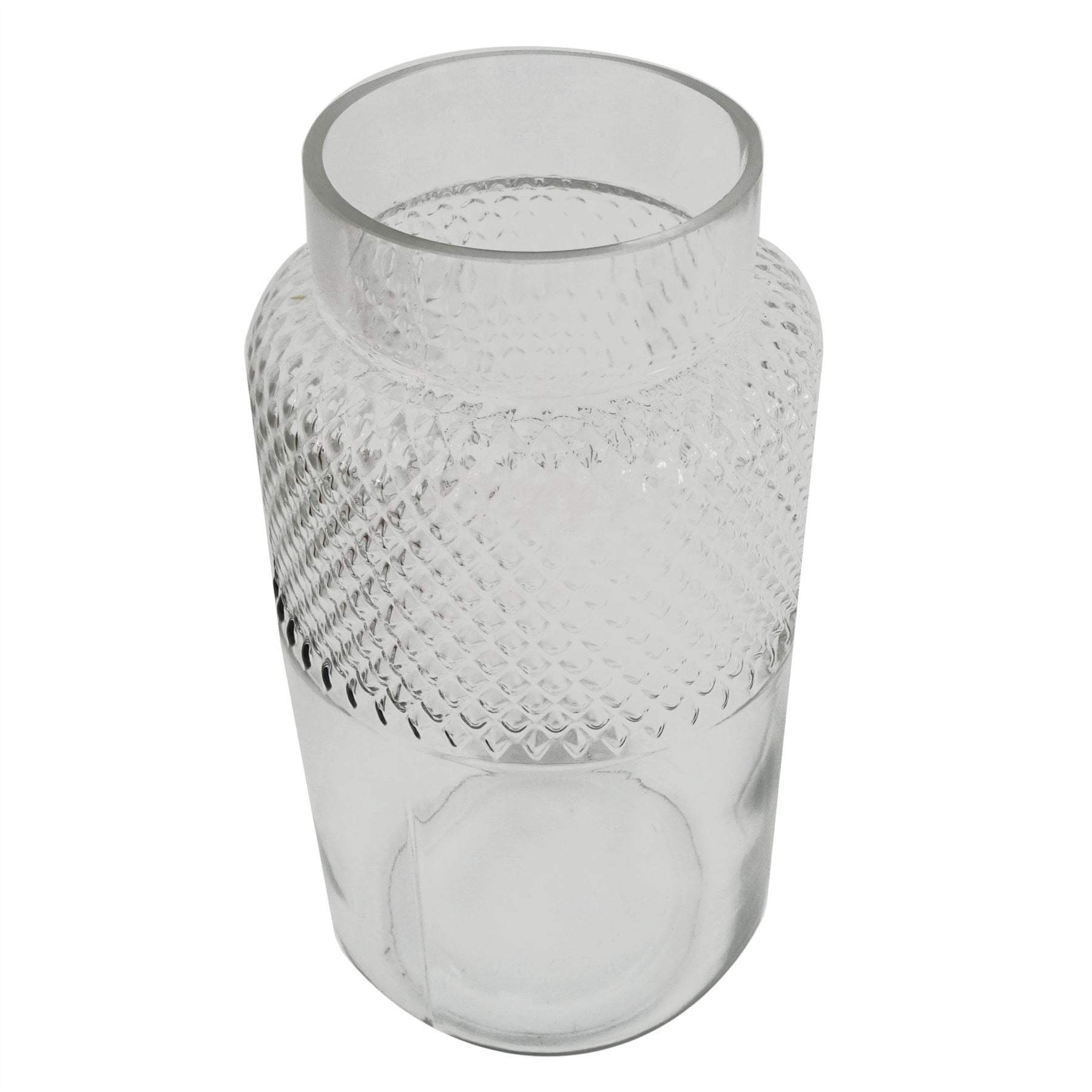 29cm Clear Glass Diamond Vase