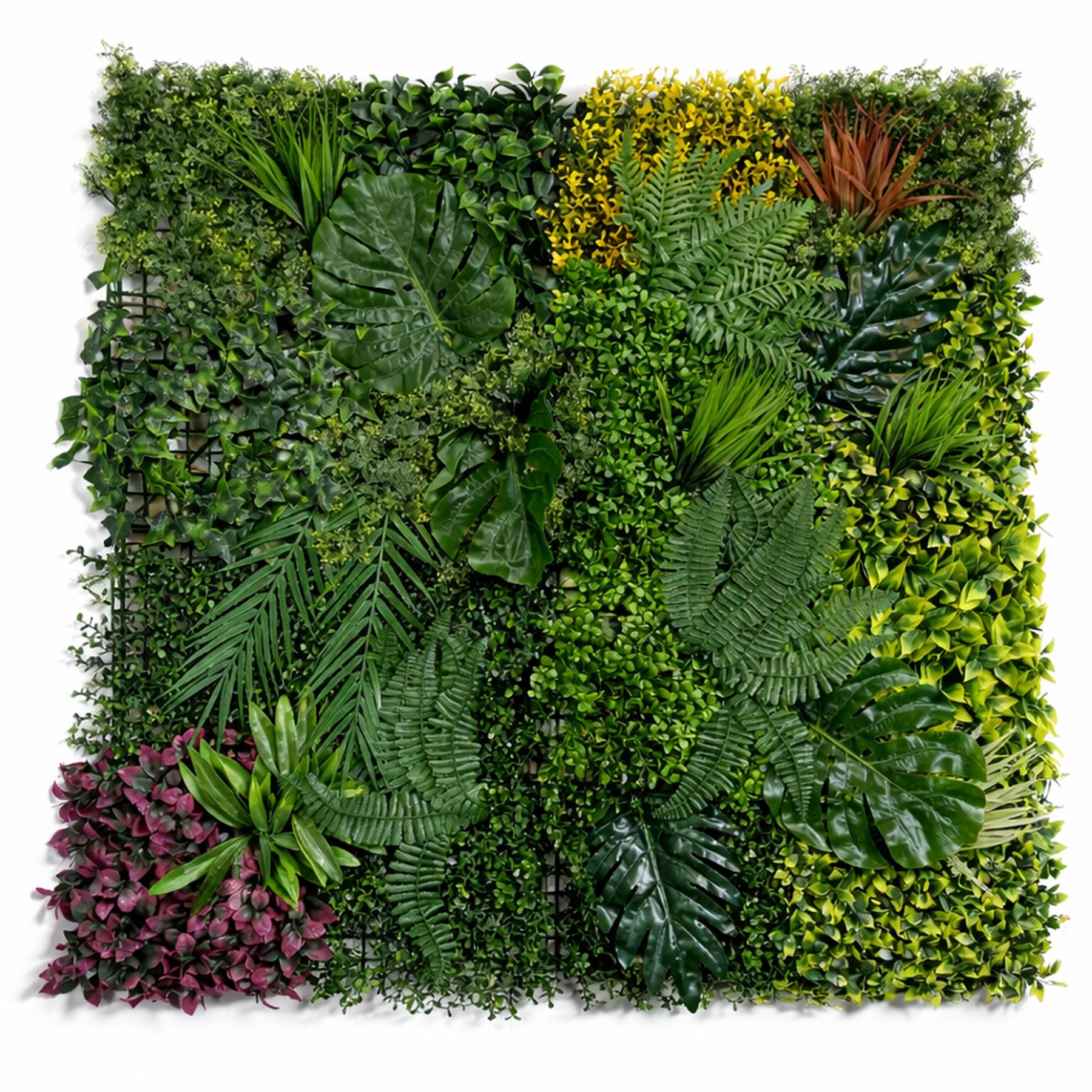 100cm Artificial Tropical Mixed Green Wall Panel Monstera Fern Foliage