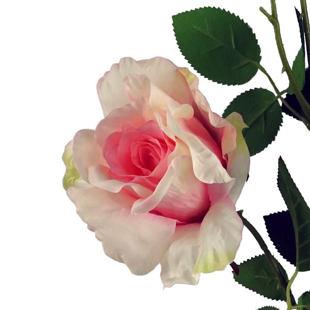 80cm Artificial Pink Rose Stem 3 flowers