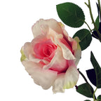 80cm Artificial Pink Rose Stem 3 flowers