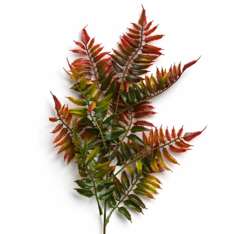 50cm Artificial Fern Spray Stem Autumn Orange