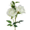 80cm Artificial White Rose Stem 3 flowers