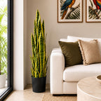 90cm Artificial Sansevieria Yellow Green Indoor Plant