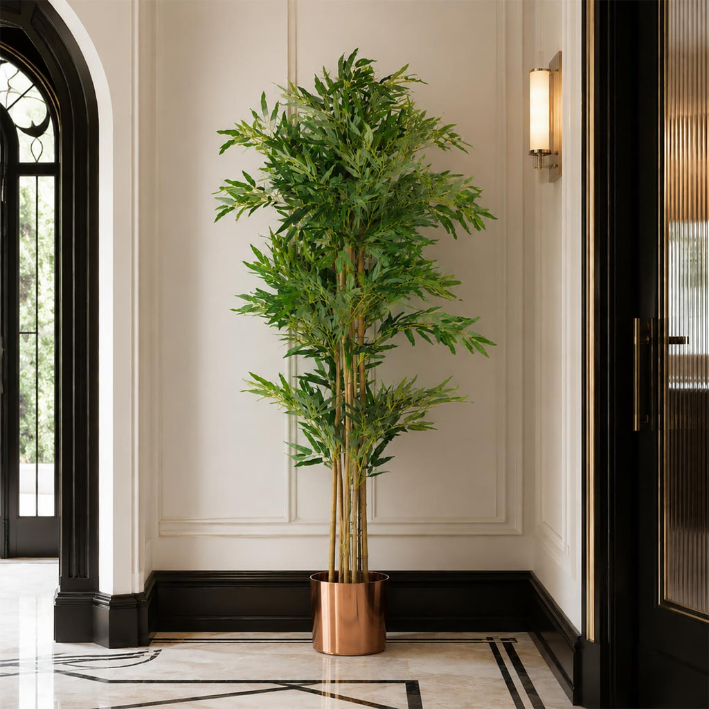 150cm Natural Look Artificial Bamboo Plants Trees with Copper Planter