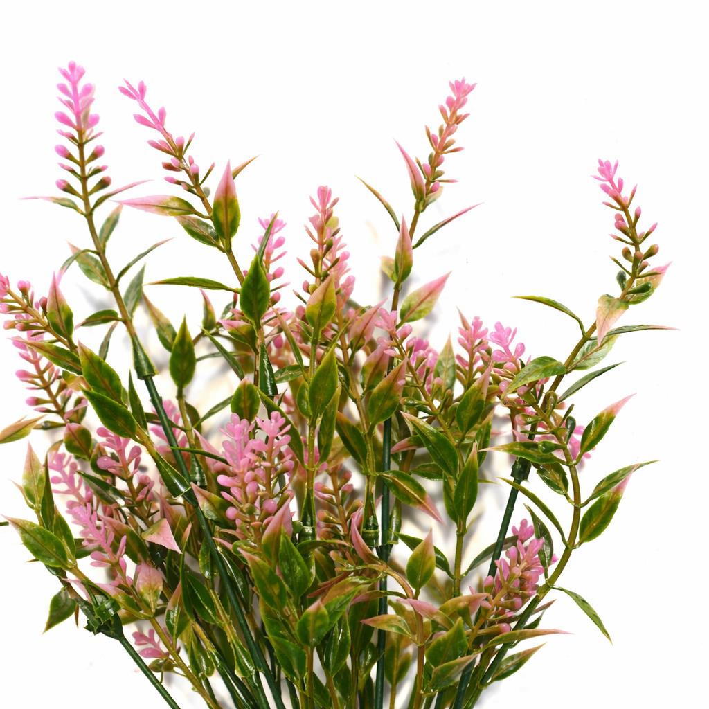 34cm Artificial Pink Heather Stem Plant