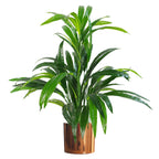 65cm Artificial Large Leaf Bamboo Shrub Plant with Copper Planter
