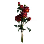 60cm Artificial Red Rose and Eucalyptus Glass Diamond Vase