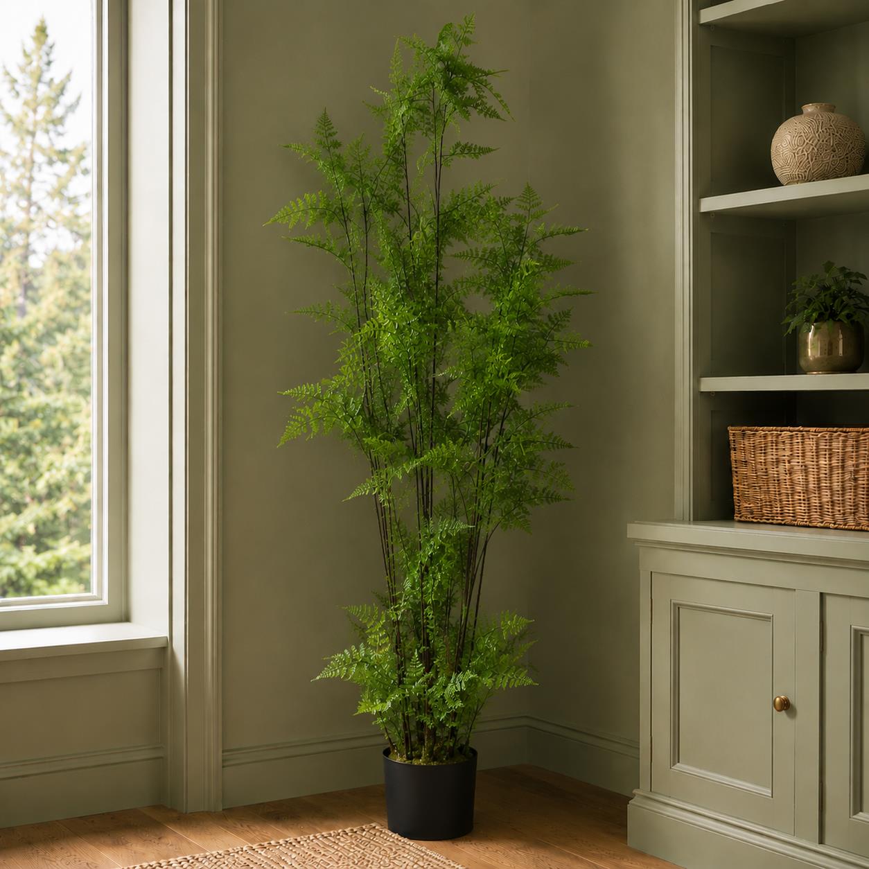 Artificial 150cm Natural Moss Base Fern Foliage Plant