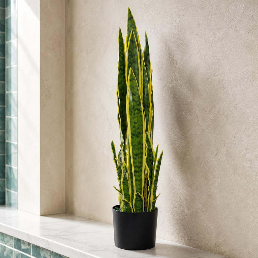 90cm Artificial Sansevieria Yellow Green Indoor Plant