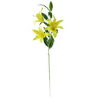 100cm Artificial Yellow Lily Black Eucalyptus Glass Ball Vase