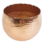17cm Leaf Large Planter 22 x Hammered Copper Plated Curvy Edge