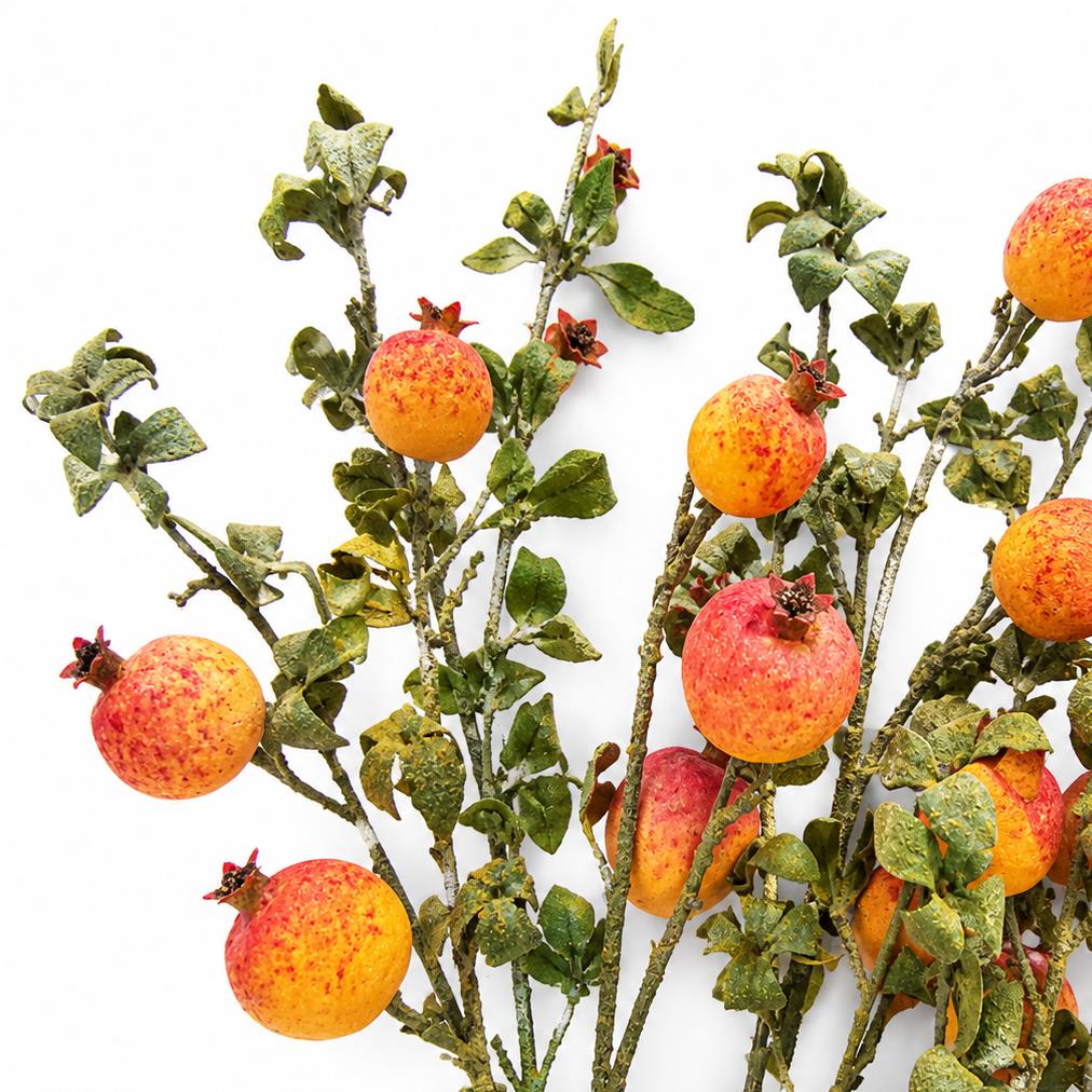 75cm Pomegranate Stem Artificial Yellow