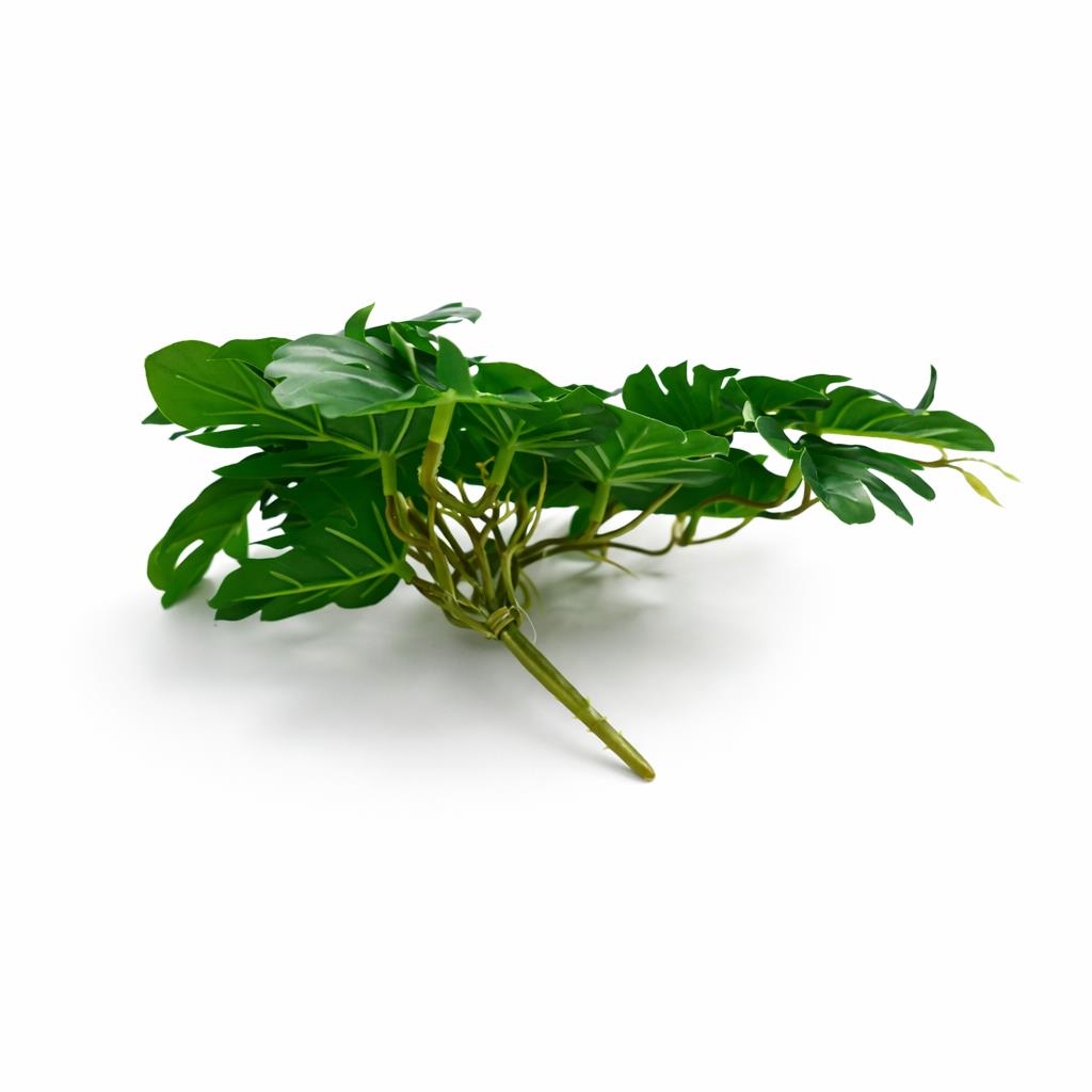 25cm Artificial Realistic Monstera Stem Plant Dark Green