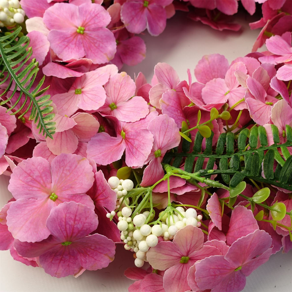 Artificial 40cm Pink Floral Blossom Wreath