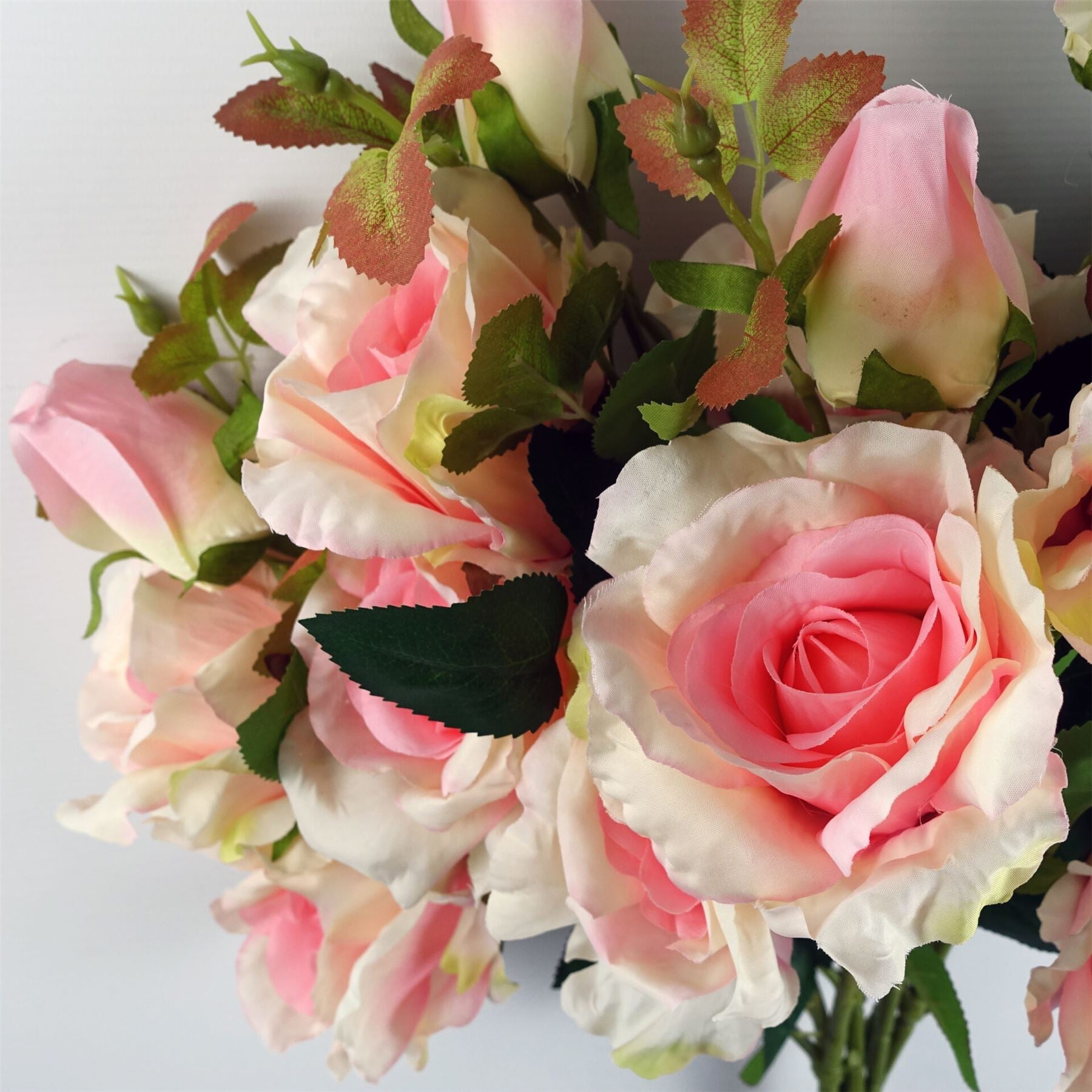 80cm Artificial Pink Rose Stem 3 flowers