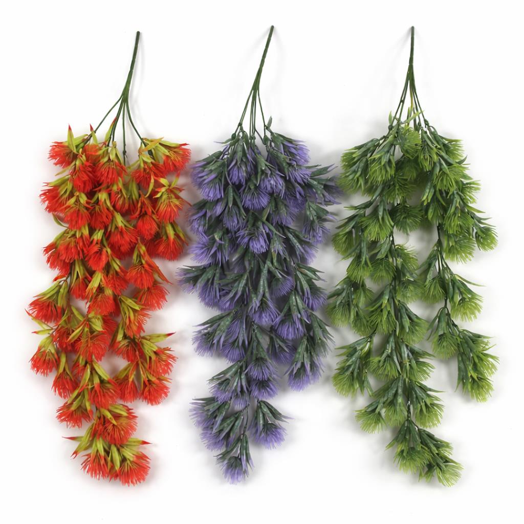 75cm Artificial Red Thistle Trailing Hanging Plant Faux Floral