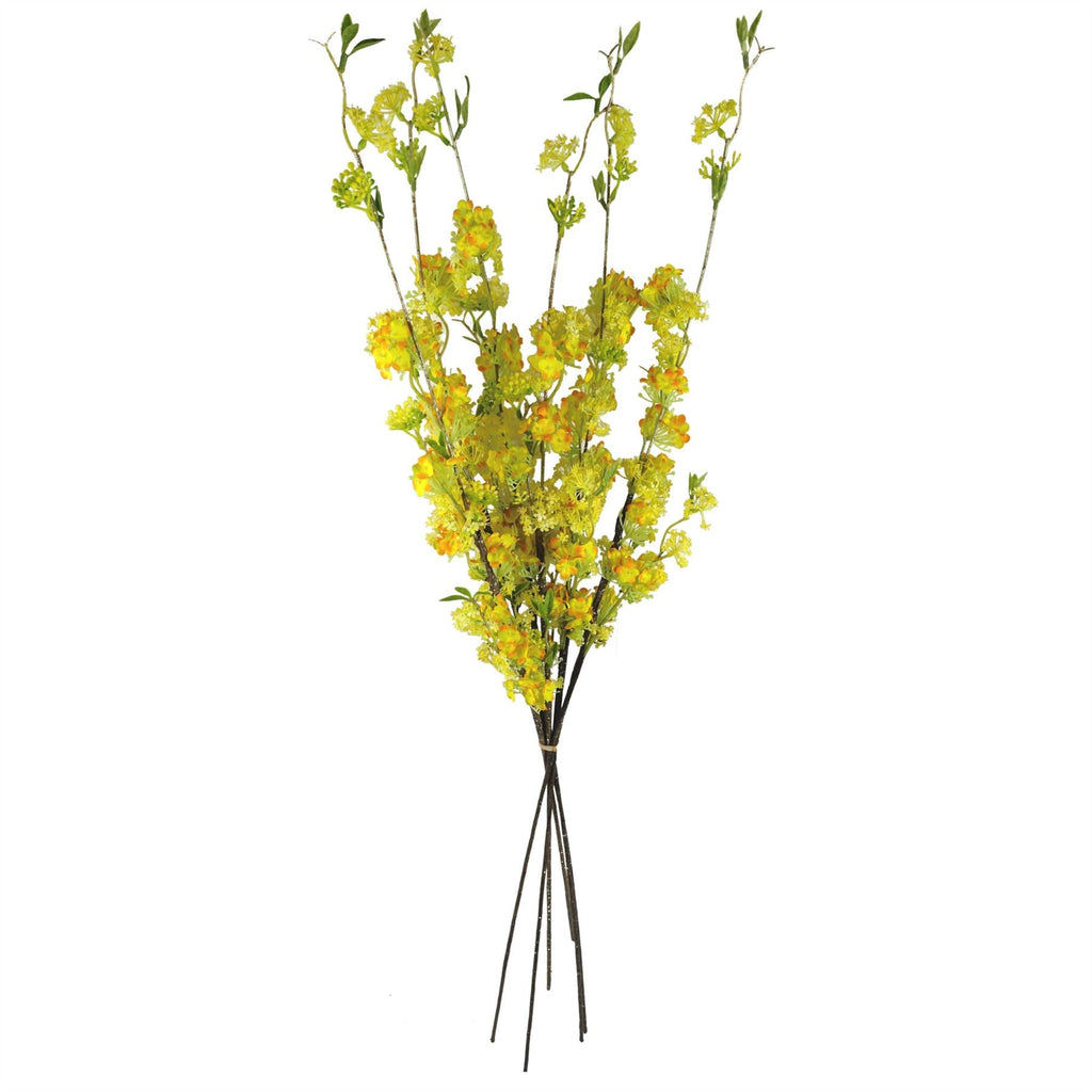100cm Artificial Yellow Blossom Spray Stem