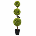 120cm Artificial Green Triple Ball Topiary Tree