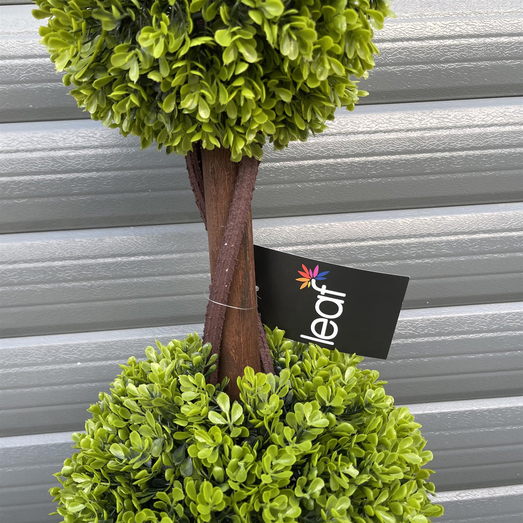 90cm Artificial Green Double Ball Topiary Tree