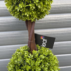 90cm Artificial Green Double Ball Topiary Tree