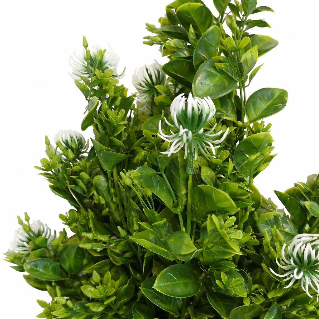 75cm Artificial Boxwood Budding Foliage Bush Stem