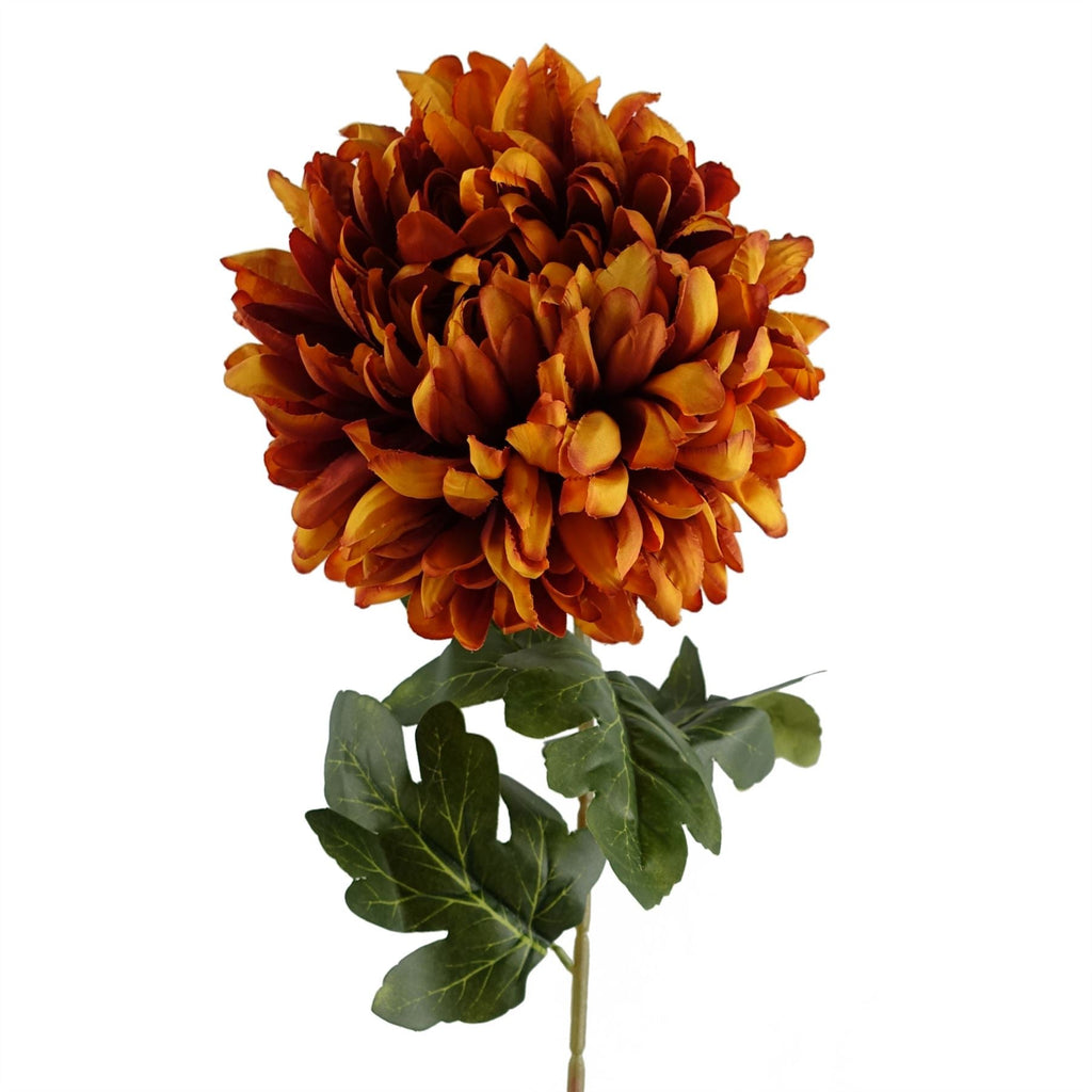 75cm Artificial Extra Large Reflex Chrysanthemum Orange