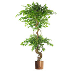 150cm Twisted Trunk Artificial Fruticosa Ficus Tree Copper Planter