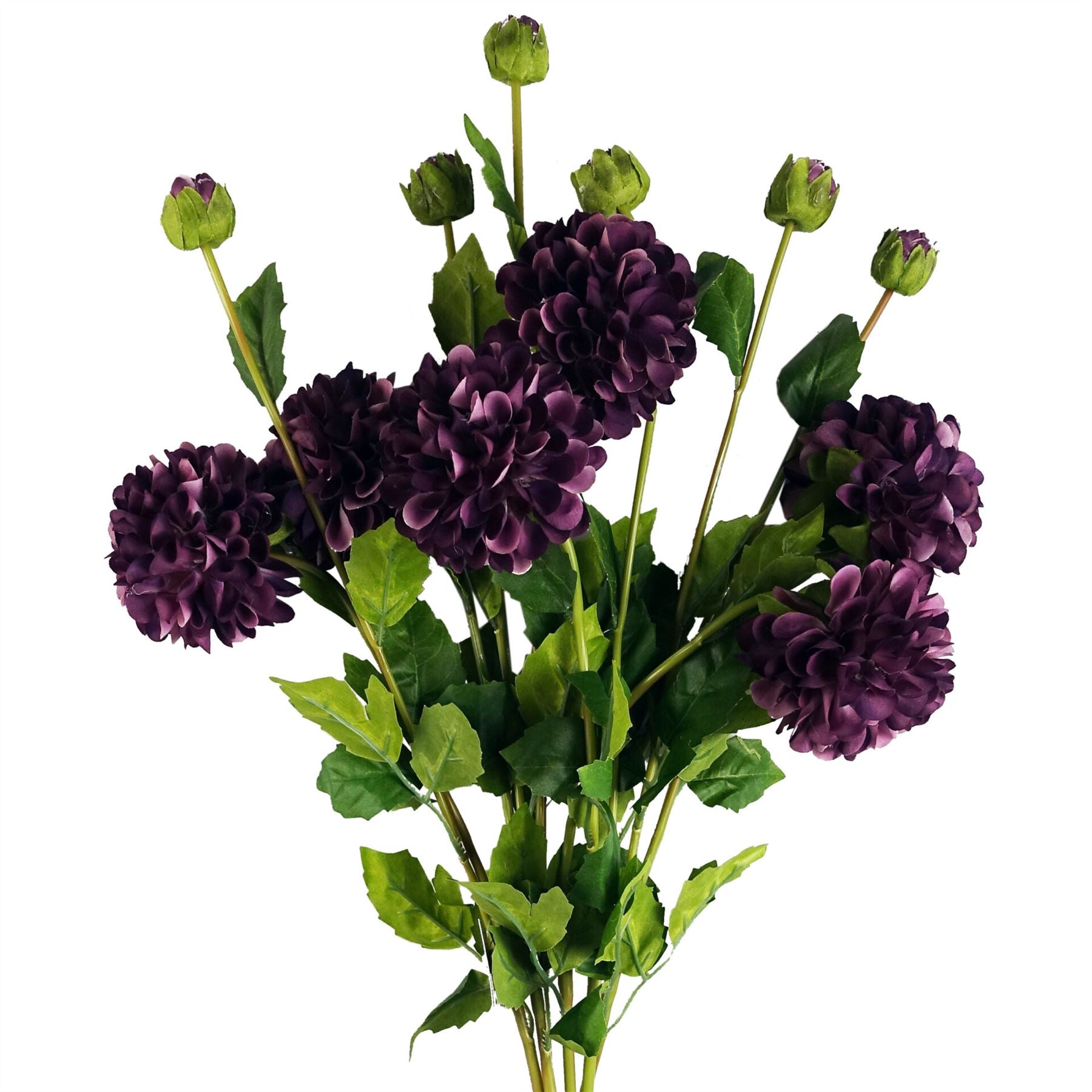 75cm Artificial Dahlia PomPom Flowers Purple