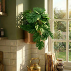 25cm Artificial Realistic Monstera Stem Plant Dark Green