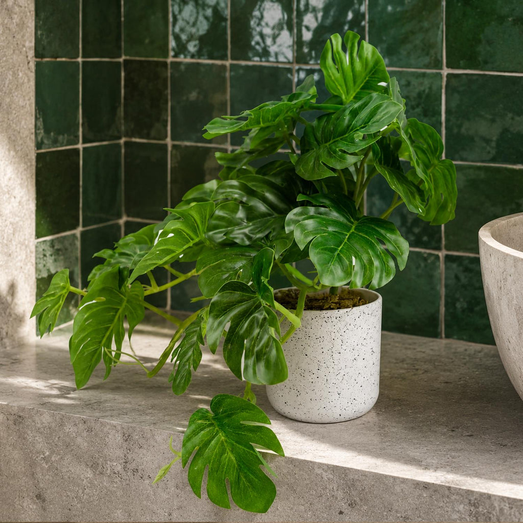 30cm Artificial Green Potted Monstera Trailing Plant