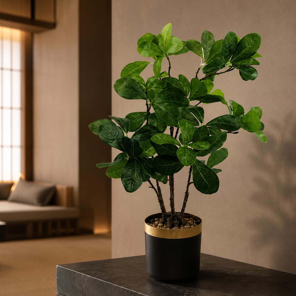 60cm Artificial Tropical Bonsai Ficus Tree