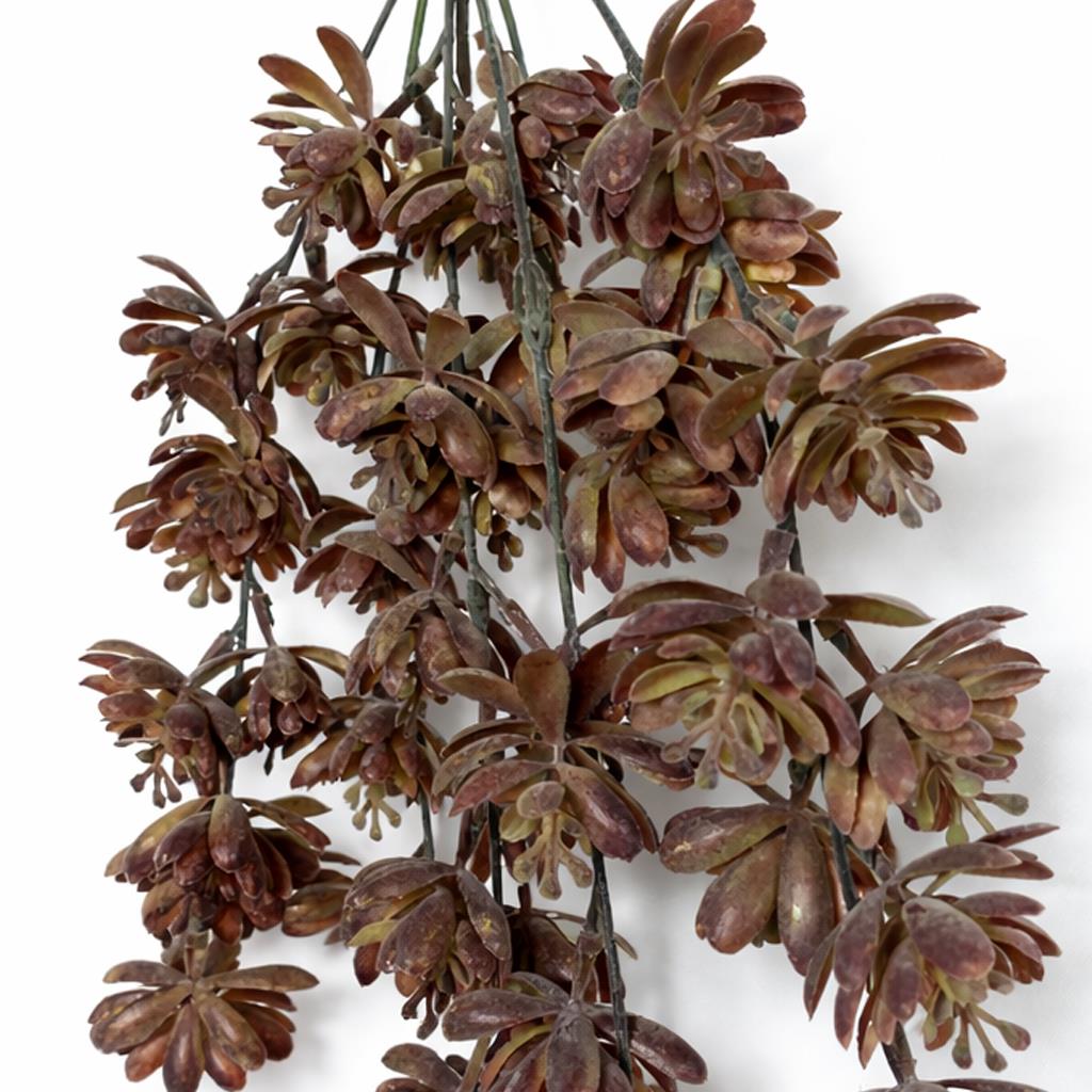 70cm Artificial Trailing Sedum Succulent Plant Dusty Brown Hanging