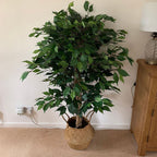 90cm Artificial Ficus Tree Silver Planter
