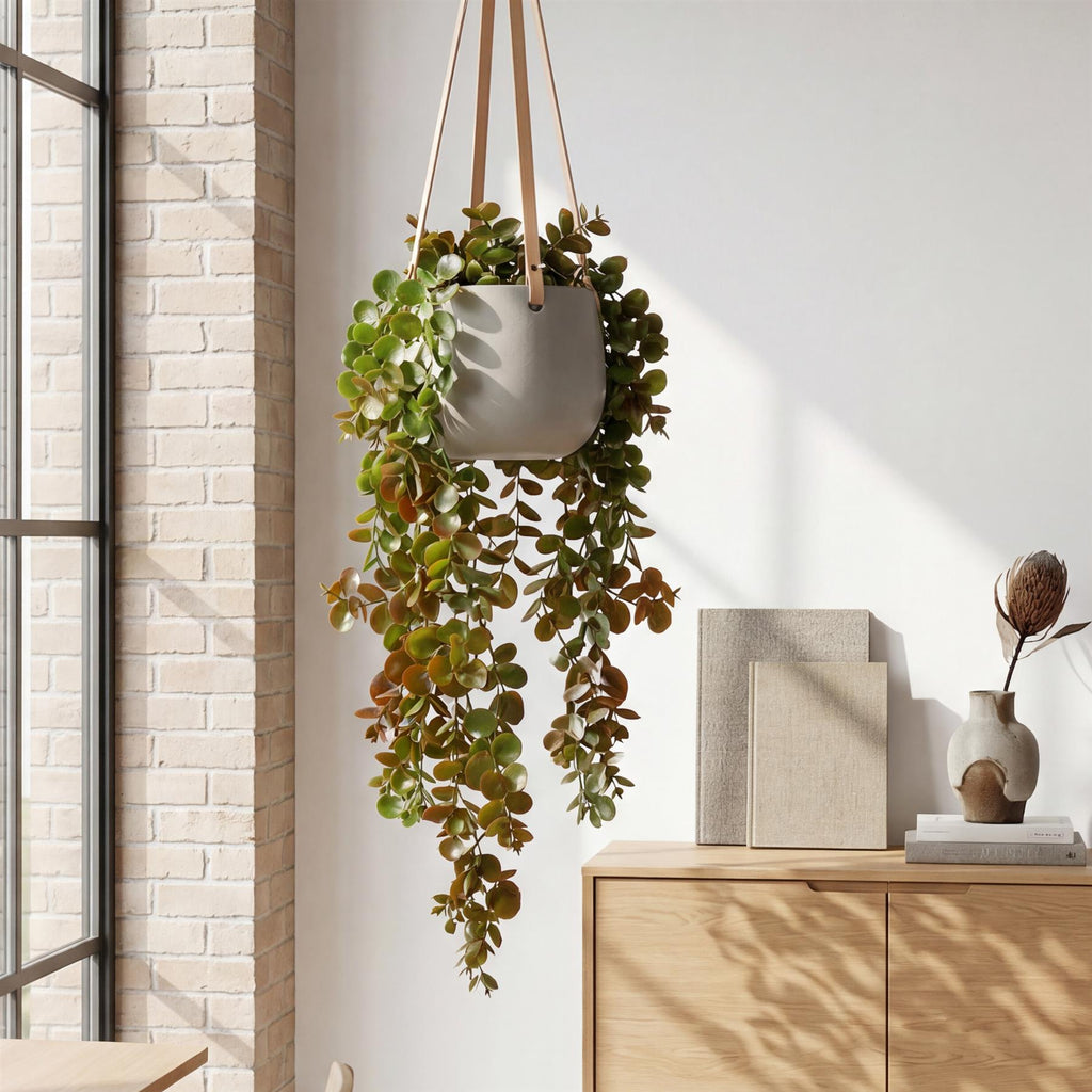 75cm Artificial Trailing Round Leaf Foliage Plant Autumn Green Bronze