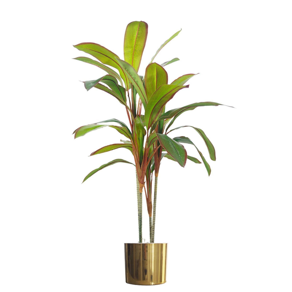 100cm Artificial Potted Dracaena Tropical Plant with Gold Planter
