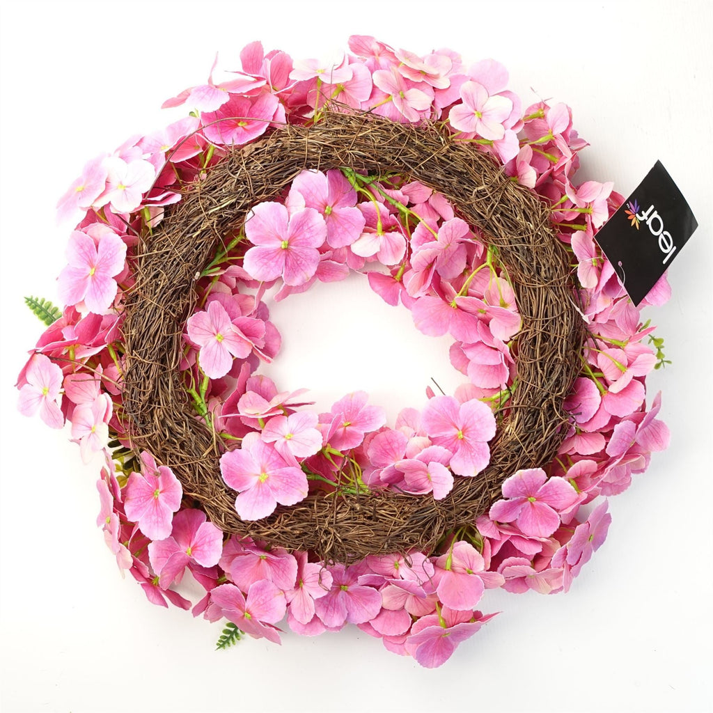 Artificial 40cm Pink Floral Blossom Wreath