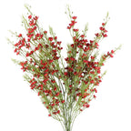 100cm Artificial Foliage with Small Flowers Red