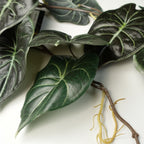 120cm Artificial Hanging Trailing Plant Alocasia Dragon Scale Dark