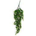 70cm Artificial Trailing Green White Flowering Hanging Plant Foliage