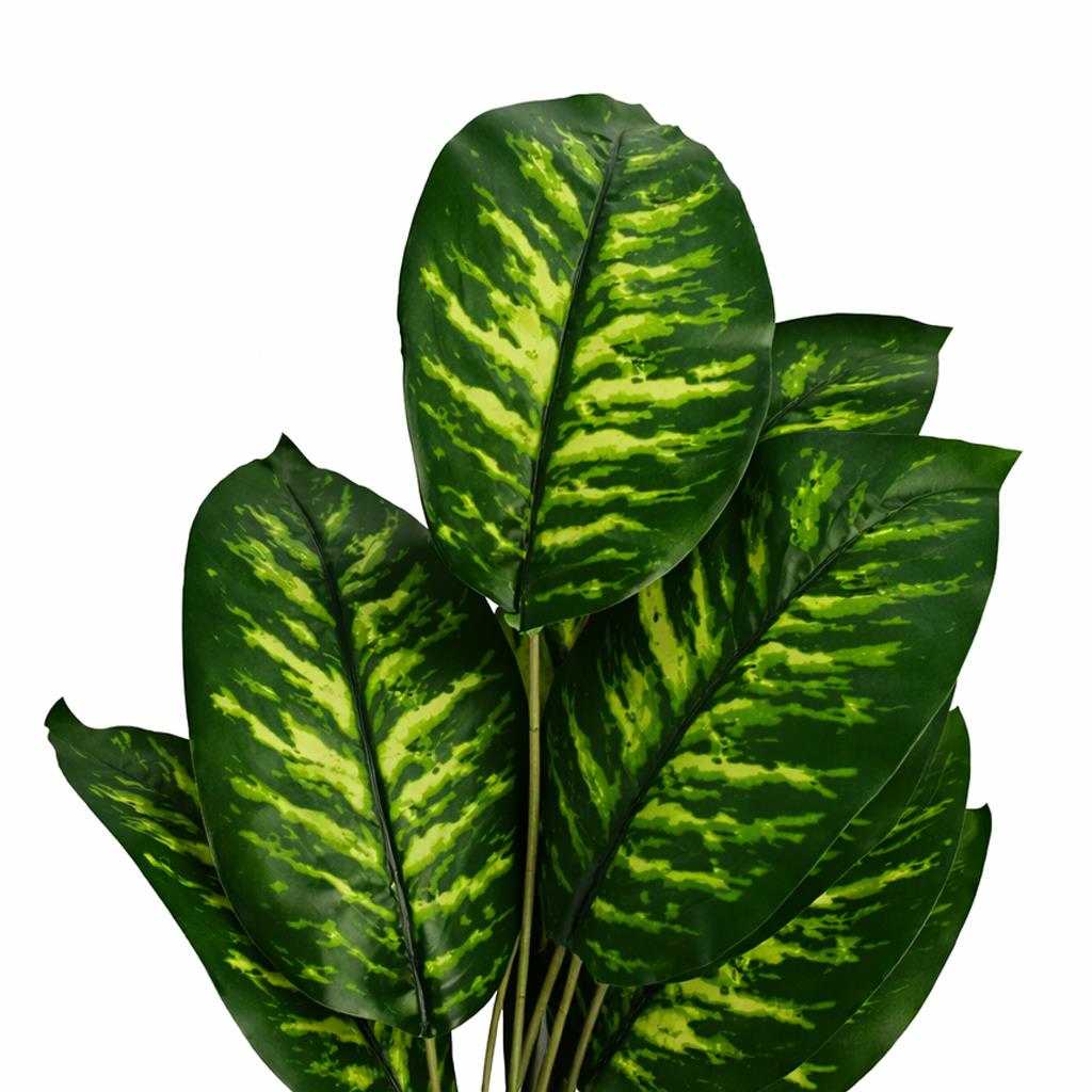 60cm Artificial Dieffenbachia Stem Plant Green Variegated Faux Foliage