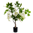 90cm Artificial White Wisteria Bush