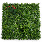 100cm Artificial Mixed Foliage Green Wall Panel Floral Detail Wall