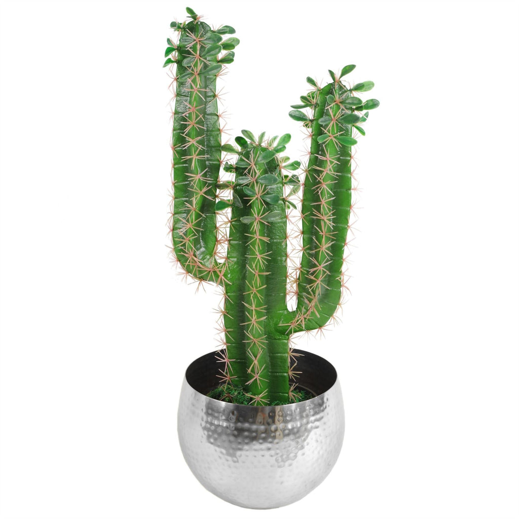 Leaf Large Planter 22 x 18cm Hammered Silver Colour Straight Edge