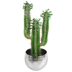 Leaf Large Planter 22 x 18cm Hammered Silver Colour Straight Edge